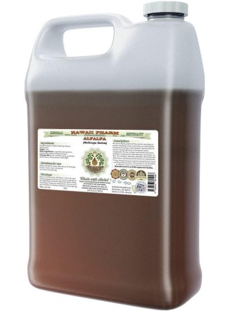 Alfalfa Alcohol-Free Liquid Extract, Organic Alfalfa (Medicago Sativa) Dried Leaf Glycerite Hawaii Pharm Natural Herbal Supplement 64 oz