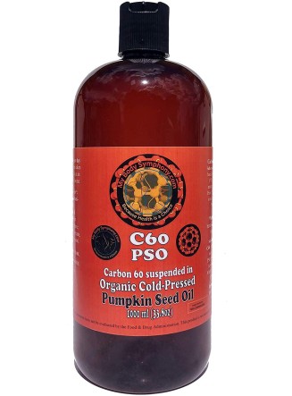 C60 Oil | 1000 ml 99.9+% Pure Vacuum Oven Dried C60 | 800mg Research Grade Carbon 60 in Organic Pumpkin Seed Oil | Made in Small Batches | Shipped in Amber Bottle for Freshness by Body Symphony