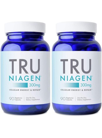 TRU NIAGEN NAD+ Booster Supplement Nicotinamide Riboside NR for Energy Metabolism, Cellular Repair & Healthy Aging (Patented Formula) More Efficient Than NMN - 90 Count - 300mg (6 Months / 2 Bottles)