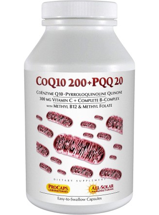 Andrew Lessman Coenzyme Q-10 200 Plus PQQ 20-240 Capsules – Maintains CoQ10 Levels, Optimum Cellular Energy, Promotes Energy Production, Supports Heart, Brain, Liver, Kidney, Pancreas. No Additives