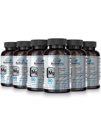 Superior Blend – 3x Absorption Magnesium 300mg with Zinc | Active Mg - Rebrand of Migraine Stop | Immunity Support | for: Migraine Headaches - Anxiety – RLS - Muscle Cramps - PMS – Insomnia | 6pk