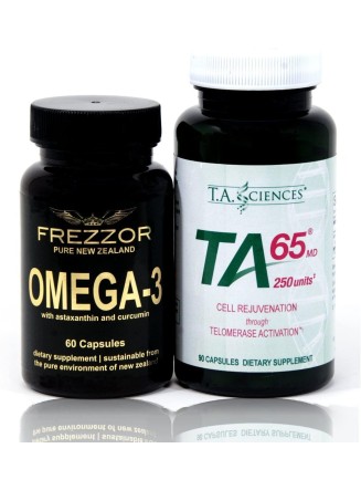 T.A. Sciences | TA-65 Supplement | 90 Capsules | Free Bottle of Omega-3 with Greenlip Mussel Oil | Anti-Inflammatory Daily Supplement | 60 Capsules