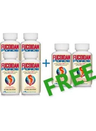 FUCOIDAN FORCE® 6 Bottles Pack (4+2 Free) #1 FUCOIDAN Supplement in The World, Made in USA - Formulated for Maximum Power & Benefits