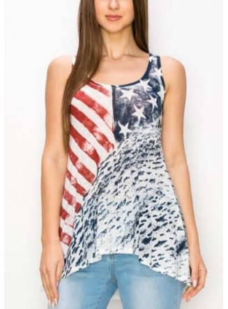 Hand Painted Stars & Stripes Tank Top