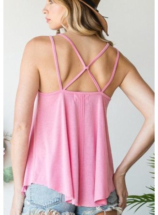 Summer Soft Strappy Back Tank Top - Clearance Final